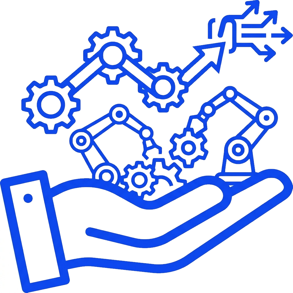 Ícone representativo de automação industrial e comercial comercial