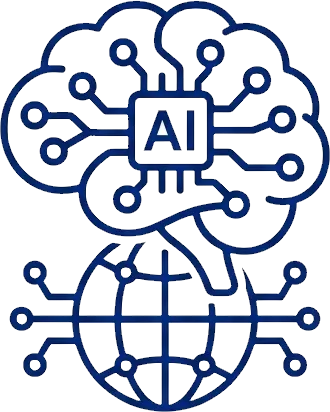 Ícone de engrenagens inteligentes e Inteligência Artificial corporativa
