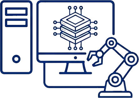 Ícone de monitor representando Softwares e Sistemas Desktop locais
